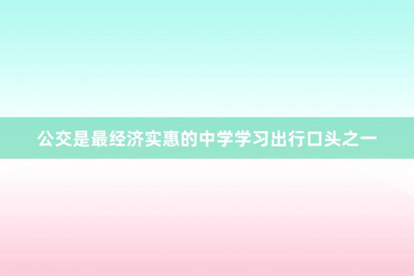 公交是最经济实惠的中学学习出行口头之一